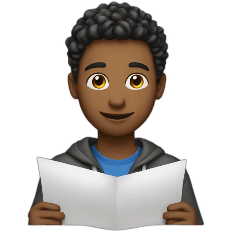 young man who write on paper emoji