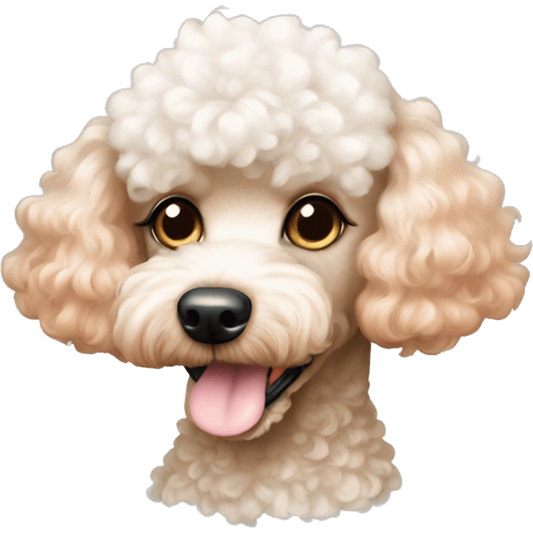 white/peach haired mini poodle emoji