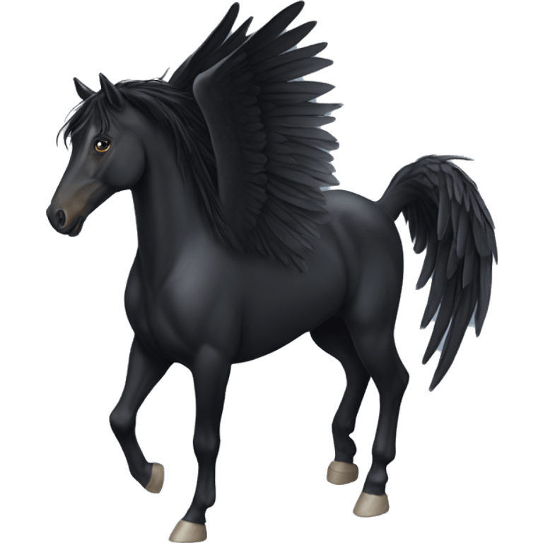 Black horse with wings emoji