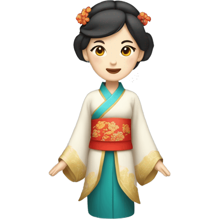 Chinese lady wear Chinese traditional clothes emoji