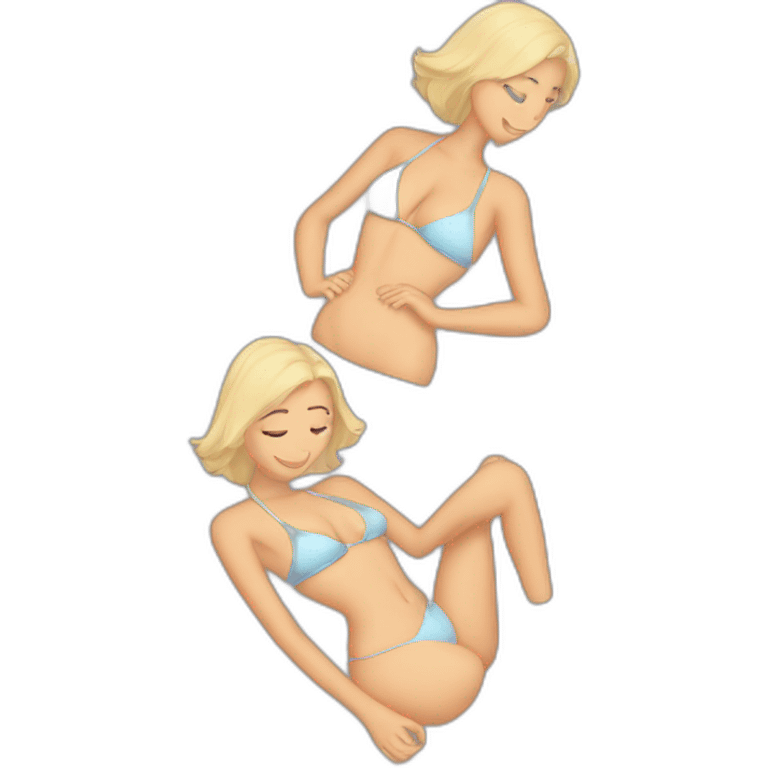 soft -fit Caucasian woman bikini (beach body) bed emoji