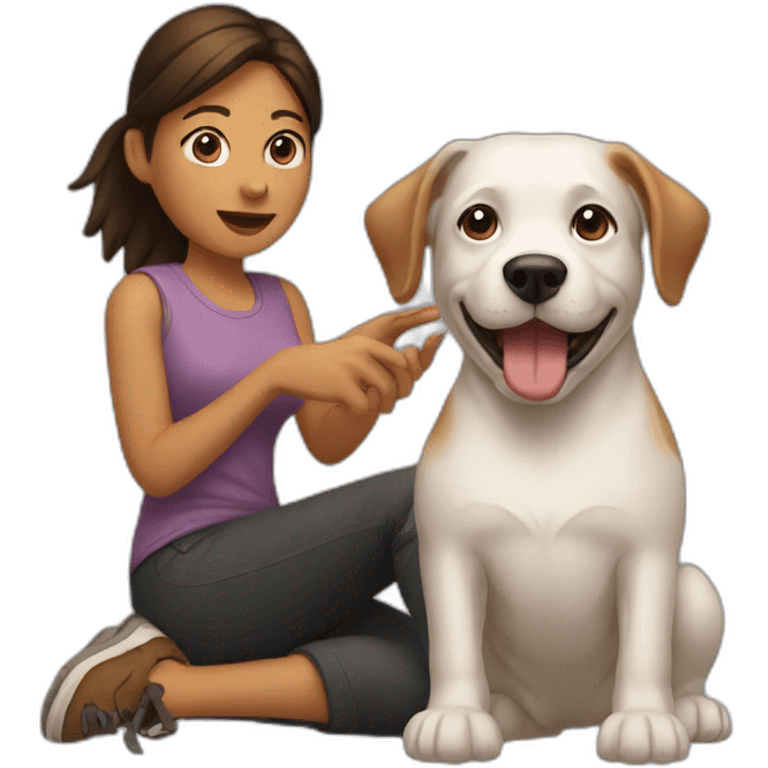 woman and dog emoji