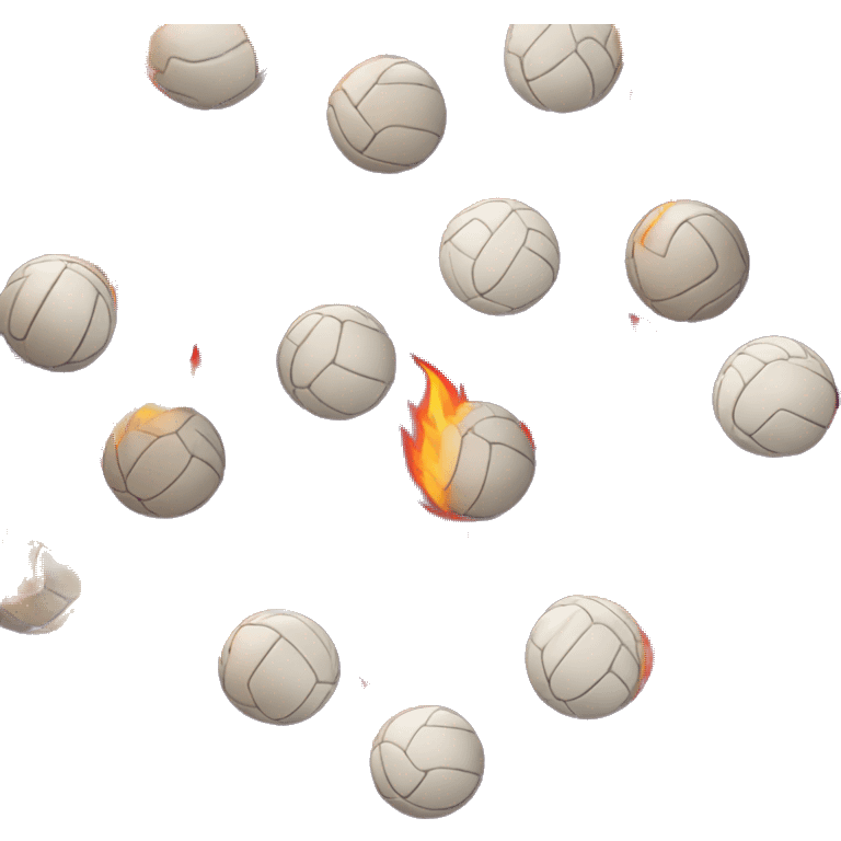 Volleyball with flames emoji