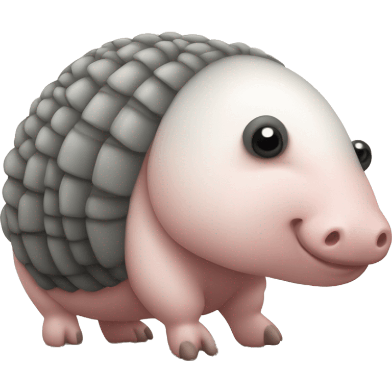 Black and white chubby armadillo pig panda centipede armadillo  emoji