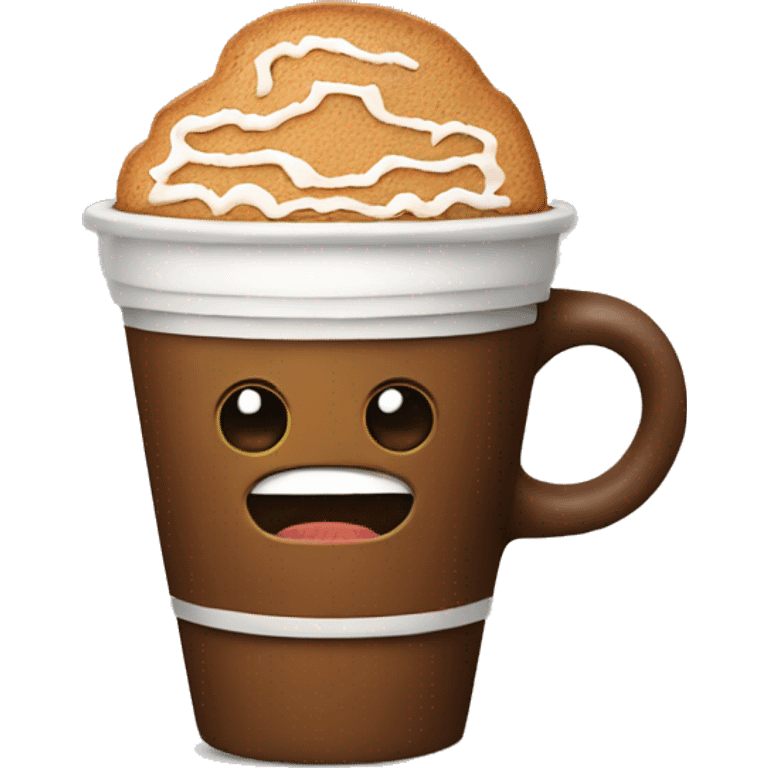 Coffee with gingerbread emoji