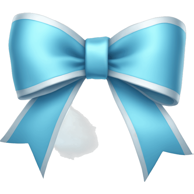 Pale blue ribbon bow emoji