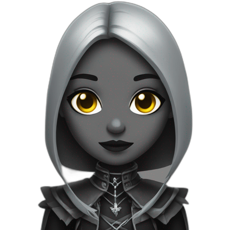 goth warlock girl grey skin emoji