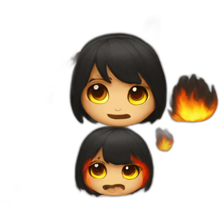 emo girl on fire emoji