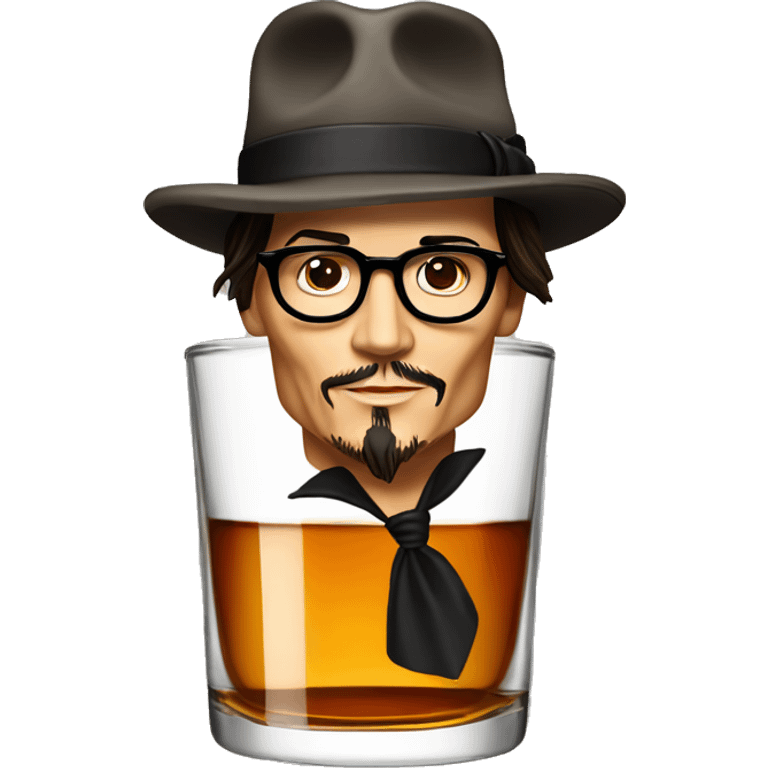 Johnny Depp drink glass of whiskey emoji