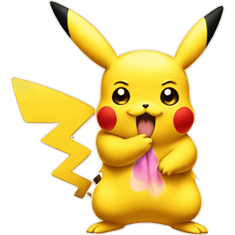 Pikachu blowing a kiss emoji