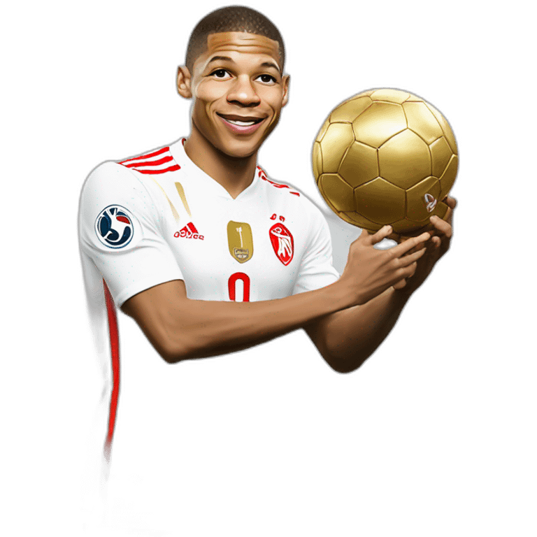 Mbappé tient le ballon d'or emoji