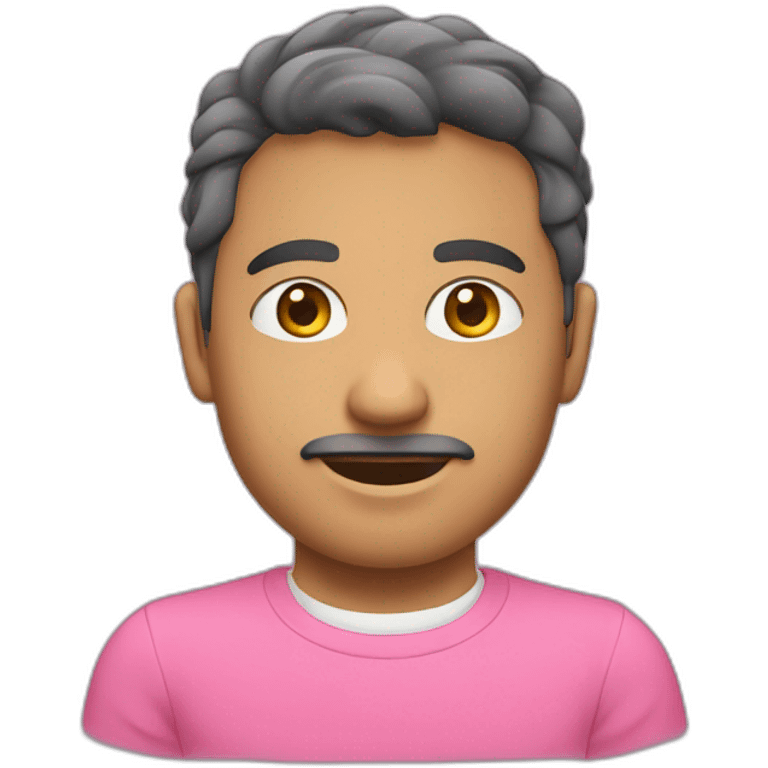 Homme blanc, avec un T-shirt de couleur rose d’Algérie emoji