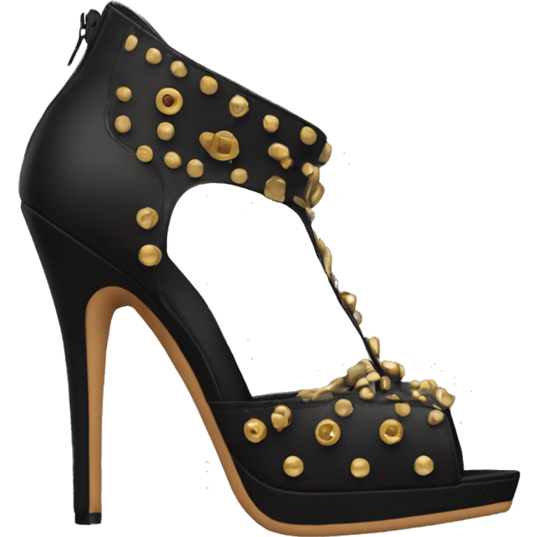 Black rivet heels  emoji