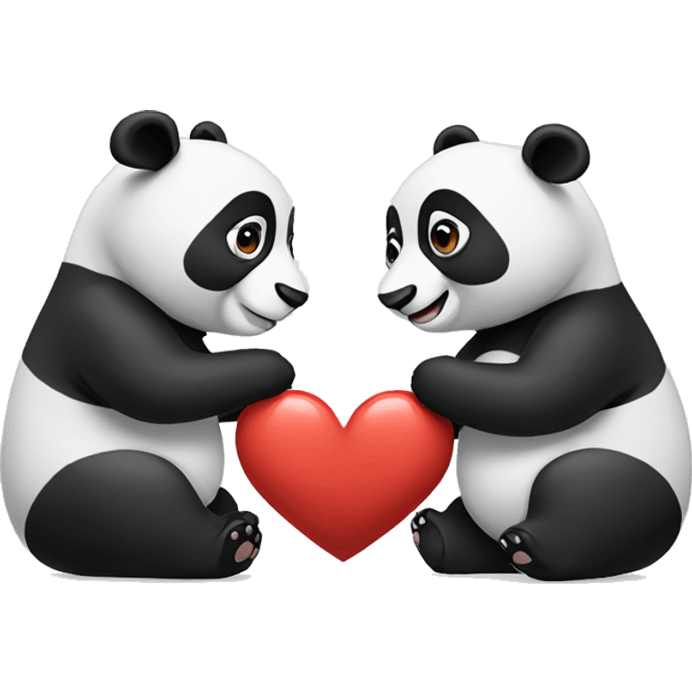 Two pandas in love emoji