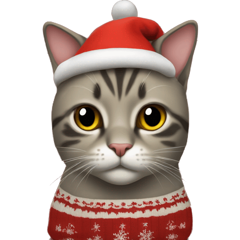 Cat in Christmas sweater  emoji