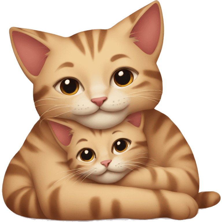 cats cuddling emoji