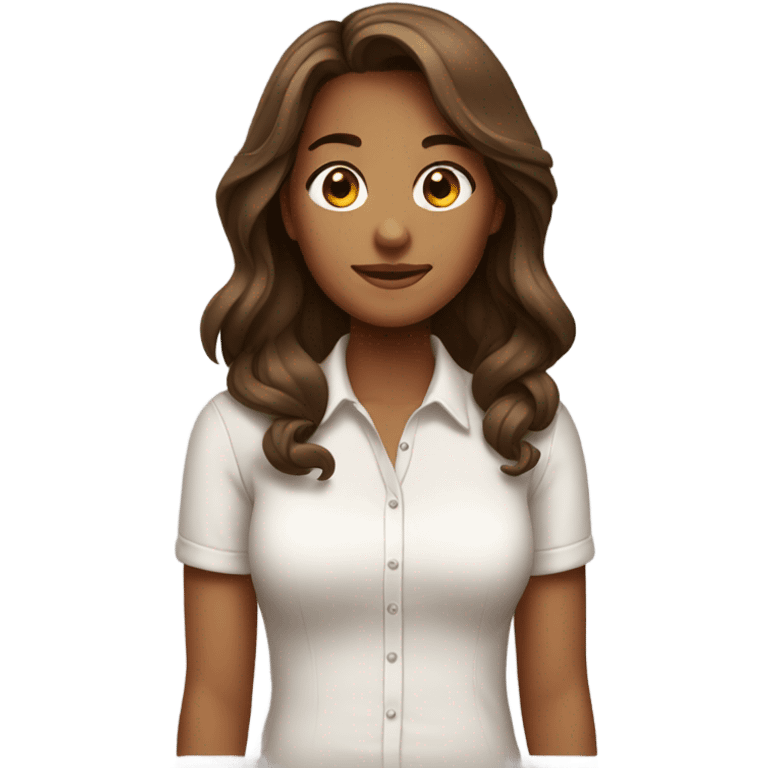 brown haired girl in shirt emoji