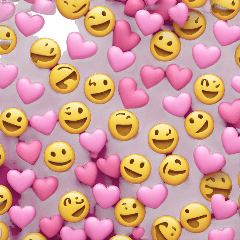 Smiley face with pink hearts around  emoji