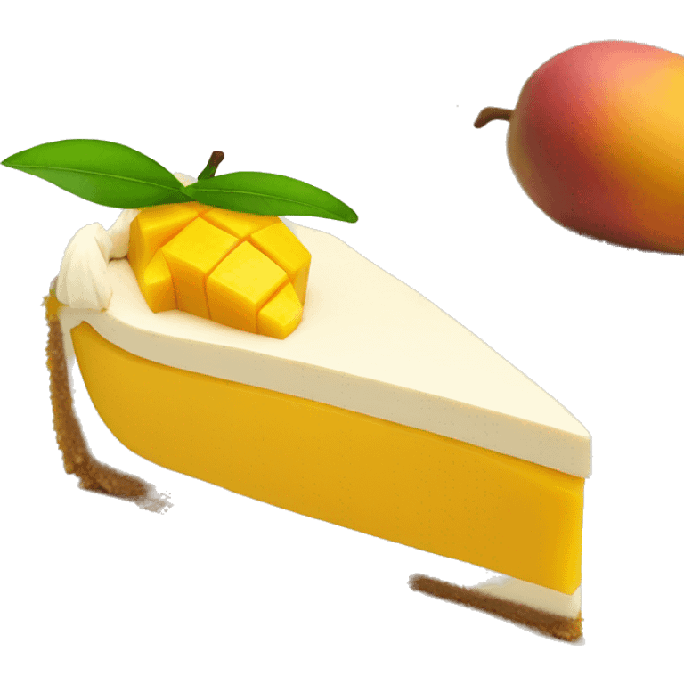 mango on top of a mango filled cheesecake emoji