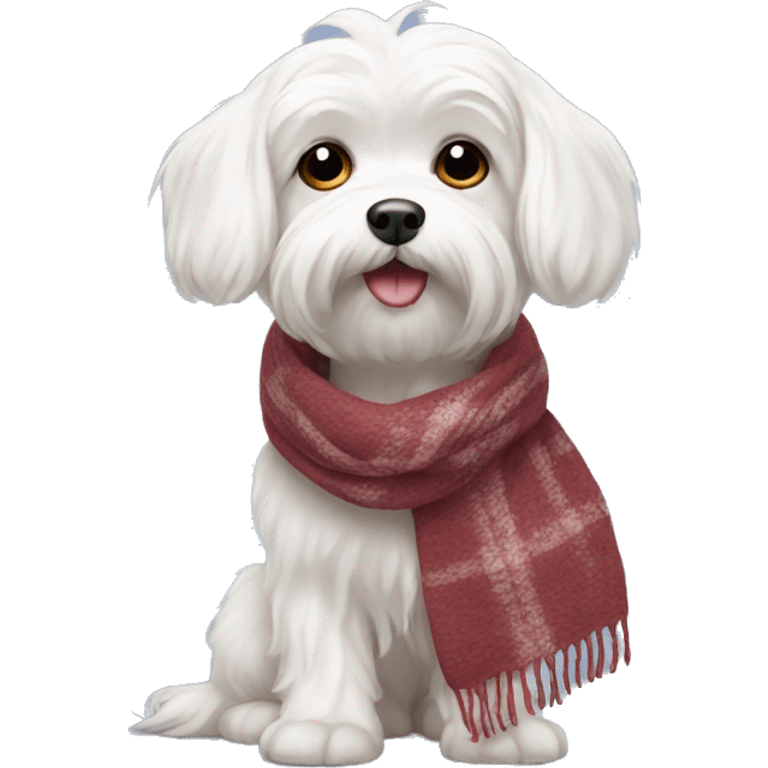 Maltese with a scarf emoji