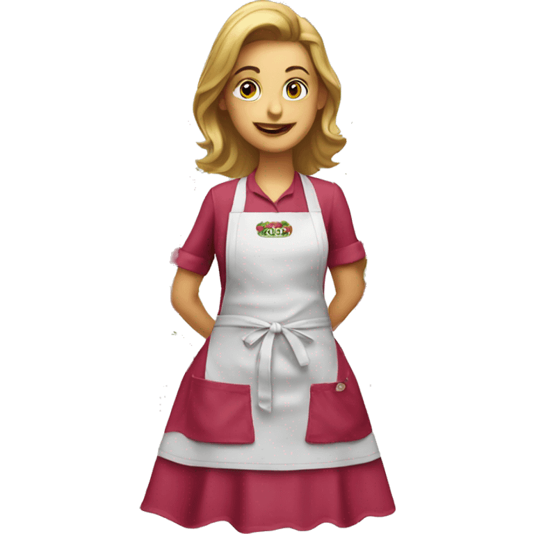 Realistic raspberry color apron emoji