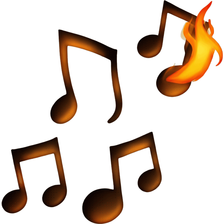 Music notes with flames emoji