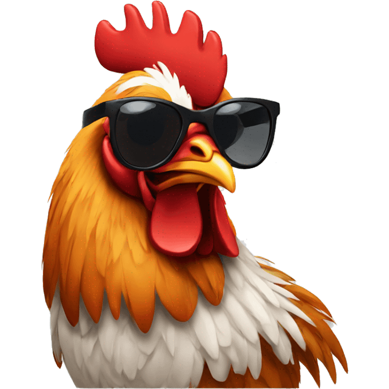 rooster with sunglasses emoji