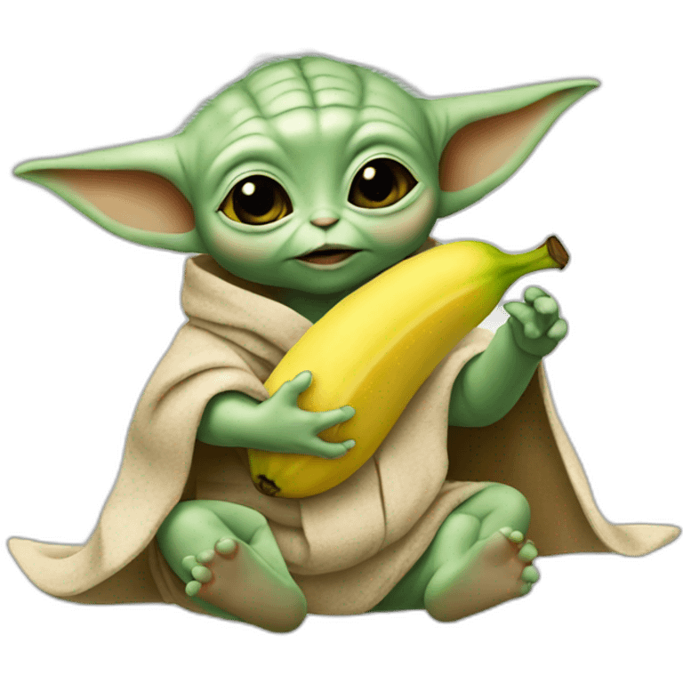 baby yoda eating a banana emoji