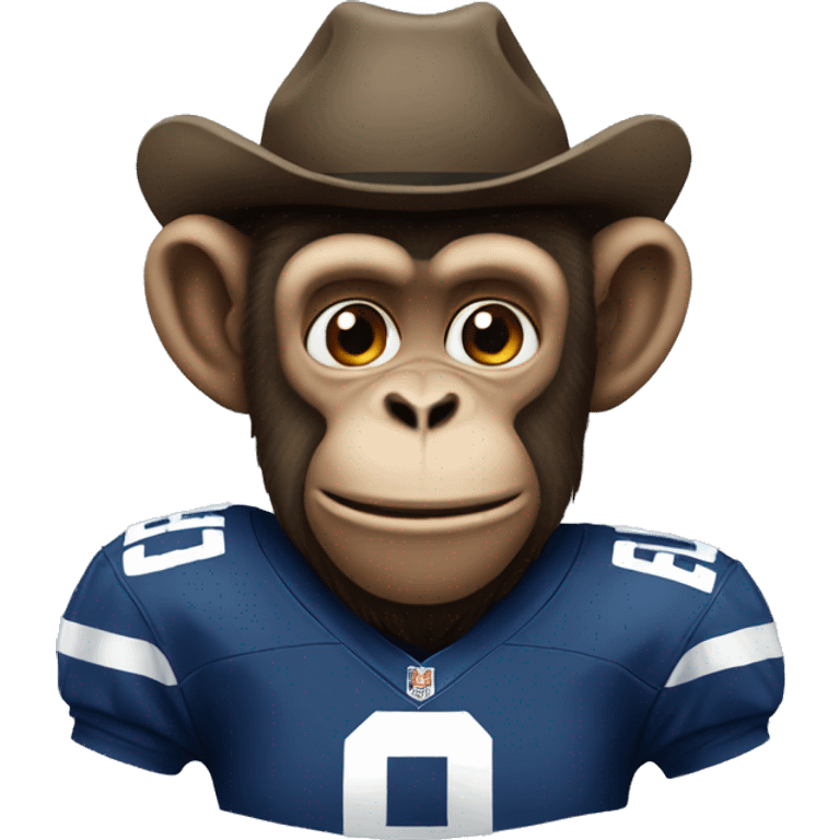 Monkey wearing a cowboys jersey emoji