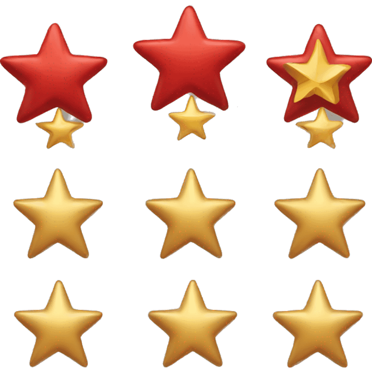 Three red and gold stars emoji