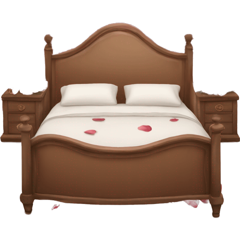 Luxury bed with rose petals   emoji