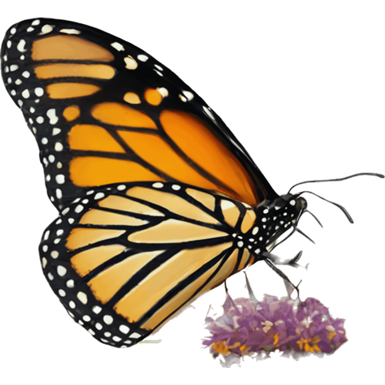 Monarch butterfly on a flower emoji