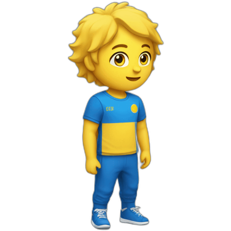 t-shirt sport With yellow and blue sleeves emoji