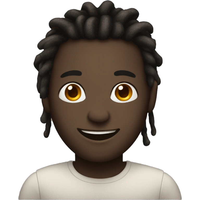 smiling dark-skinned male with dreadlocks emoji