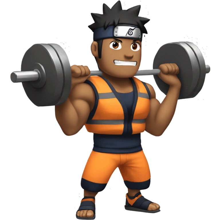 naruto lifting weights wearing a vest emoji