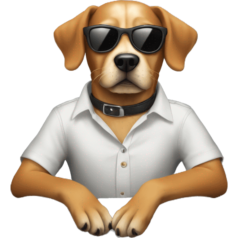 Dog with sunglasses on a private jet emoji