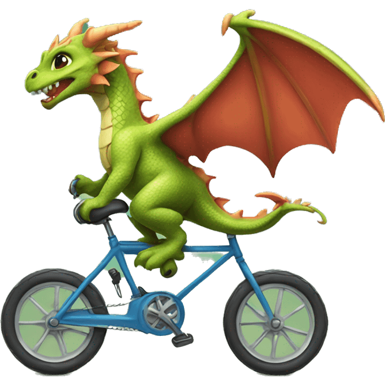 cute dragon riding a bike emoji