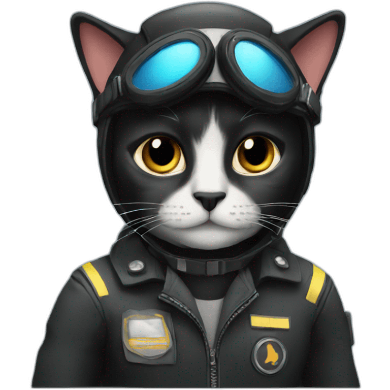 black cat pilot emoji