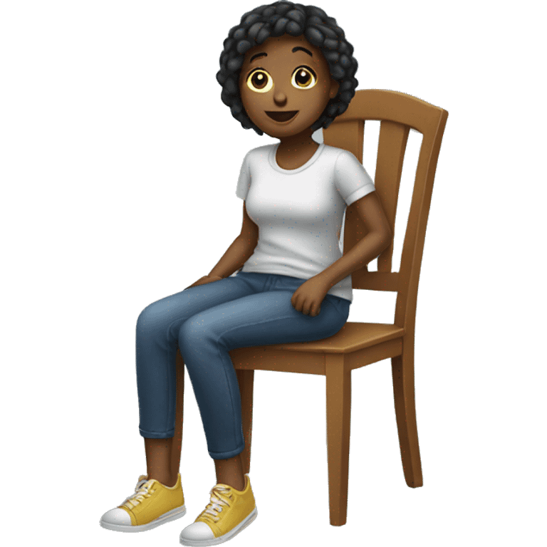 girl sitting on chair emoji