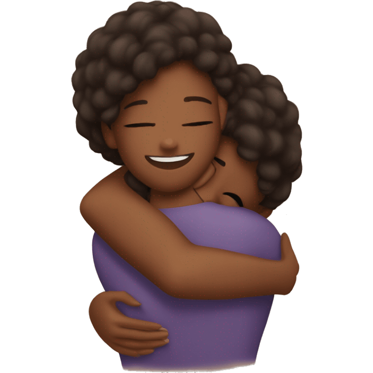 brown skin girl hugging self medium cose up emoji