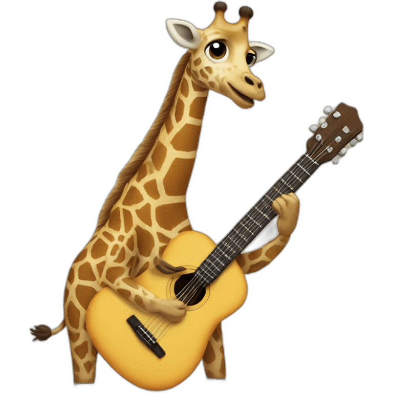 Giraffe playing guitar emoji