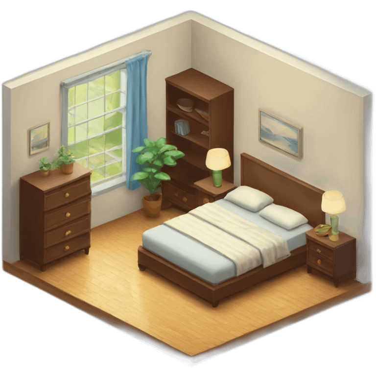 apartment interior isometric emoji