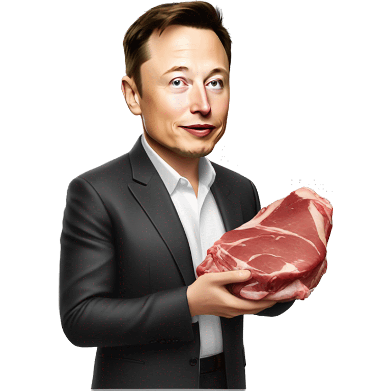 elon musk eating animal meat emoji