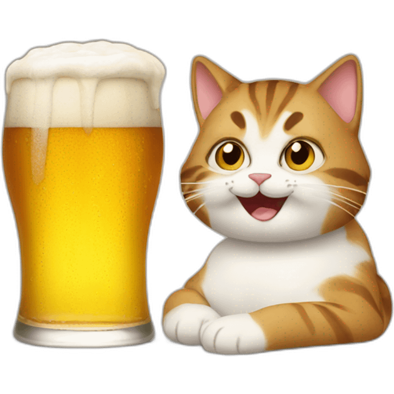 Cat and beer emoji