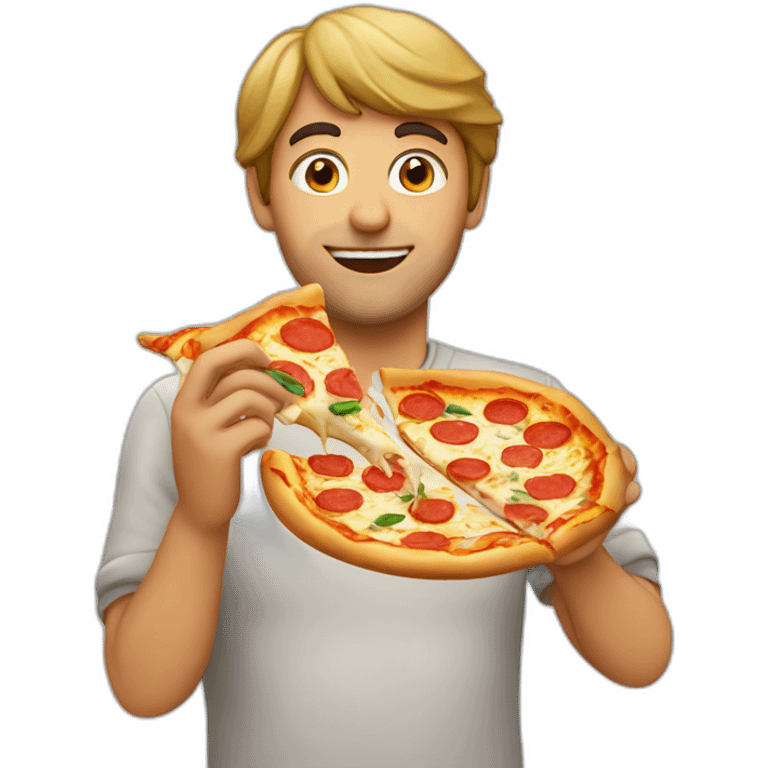 Italian guy eating a pizza emoji