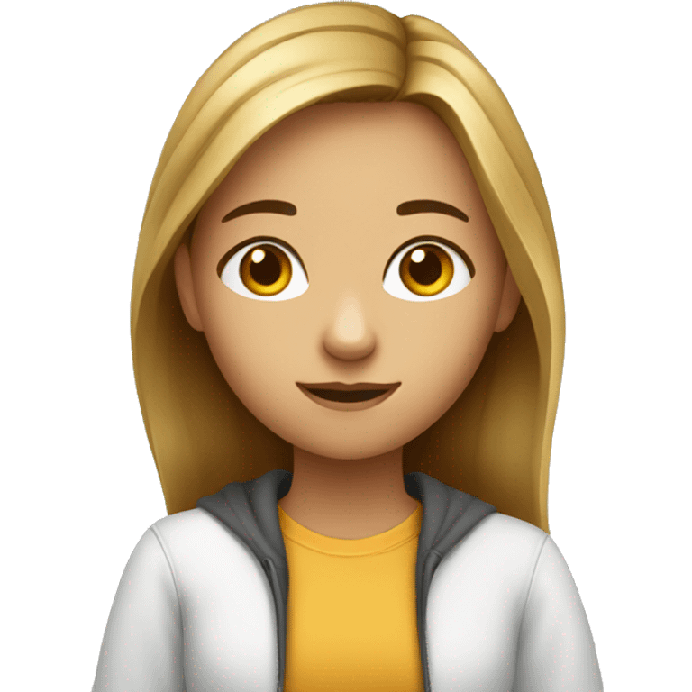 Teenager girl with studying emoji