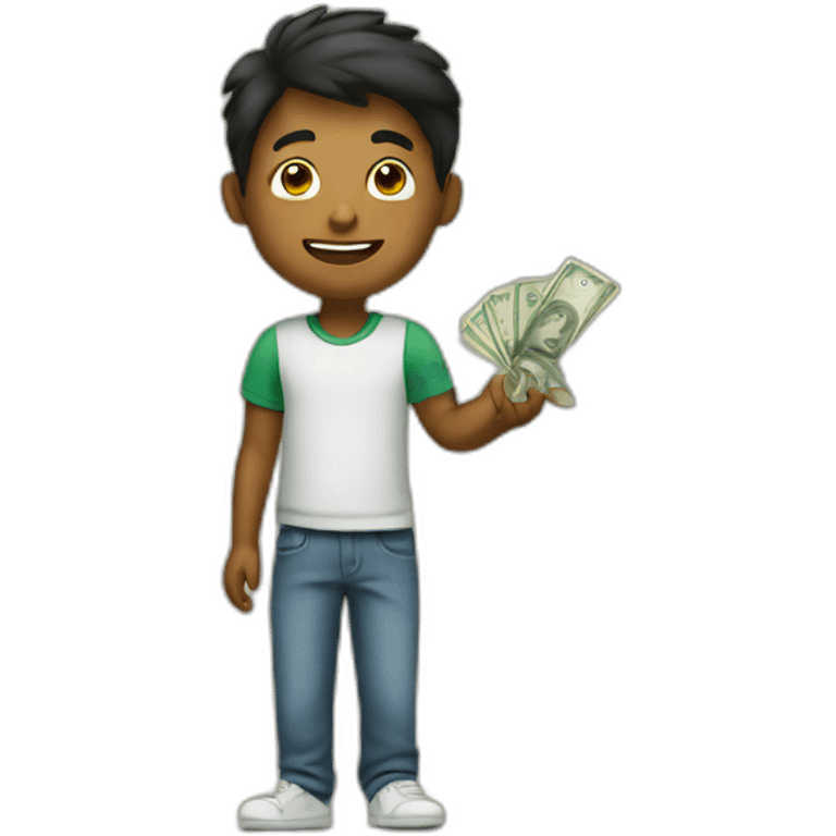 Boy with money emoji