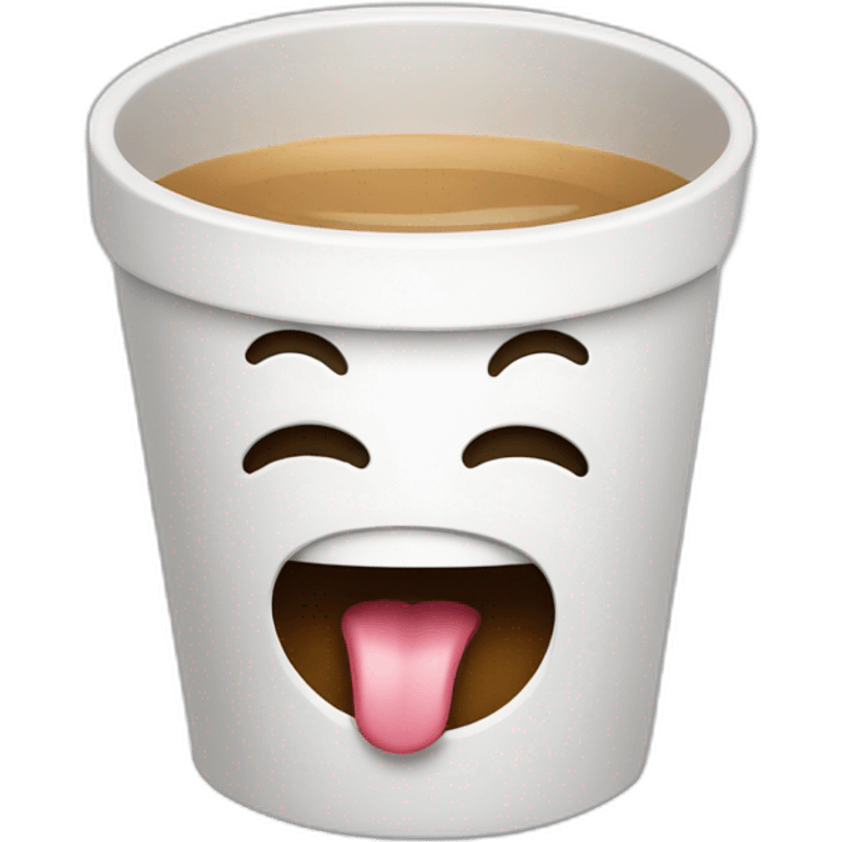 yawning, steamy coffee cup emoji