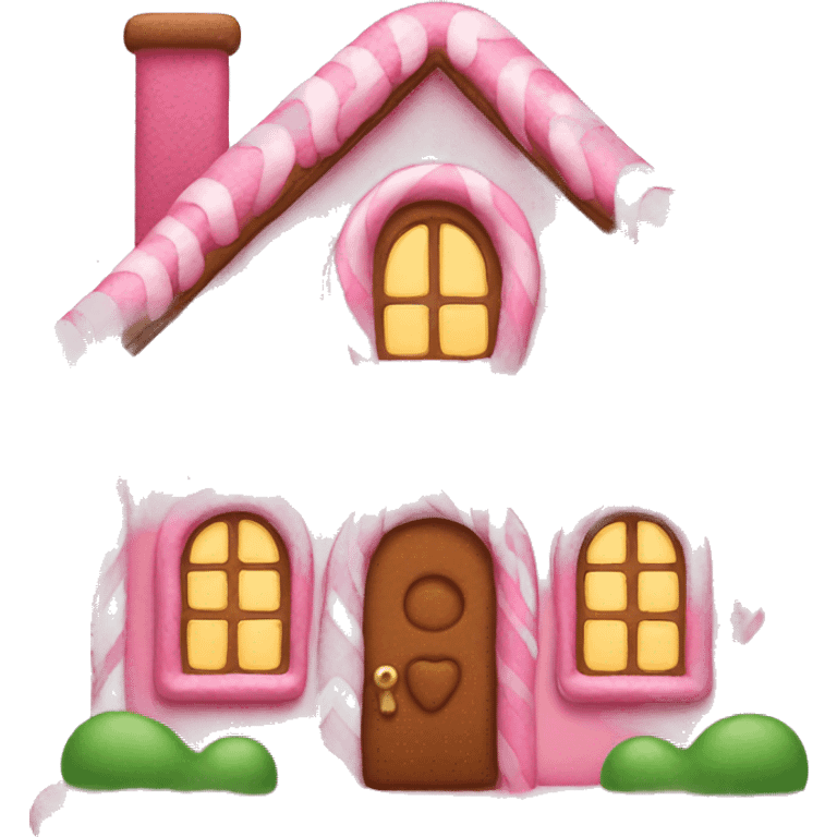 Pink gingerbread house emoji