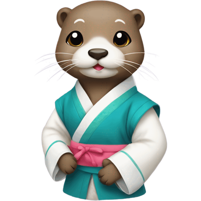 an otter wear hanbok emoji